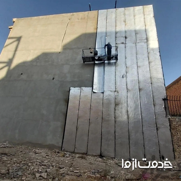 ایزوگام روی دیوار سیمانی