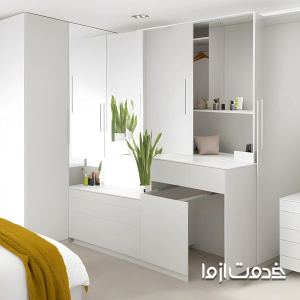 کمد لباس قابل تنظیم با میزآرایش