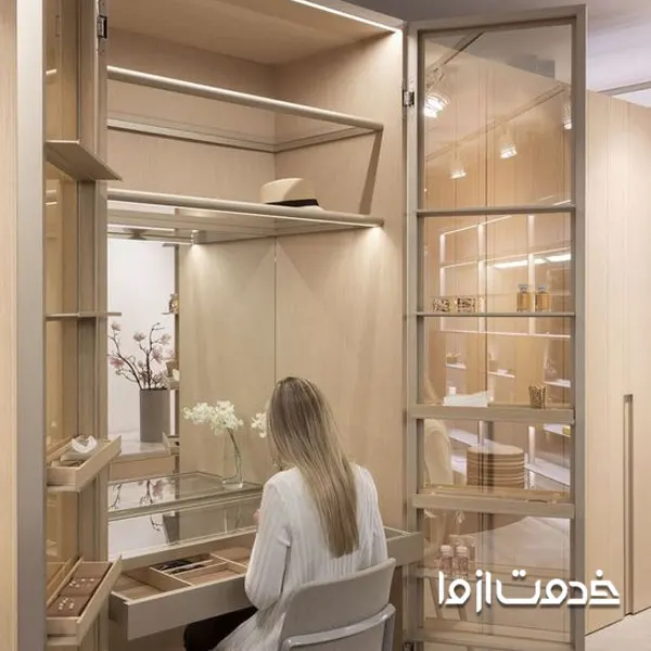 میز آرایش داخل کمد دیواری