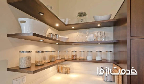 قفسه بندی برای گوشه اشپزخانه