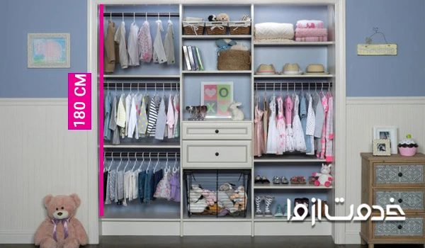 ابعاد استاندارد کمد دیواری کودکان 