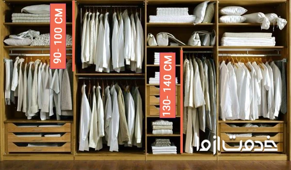 اندازه استاندارد کمد دیواری مردانه 