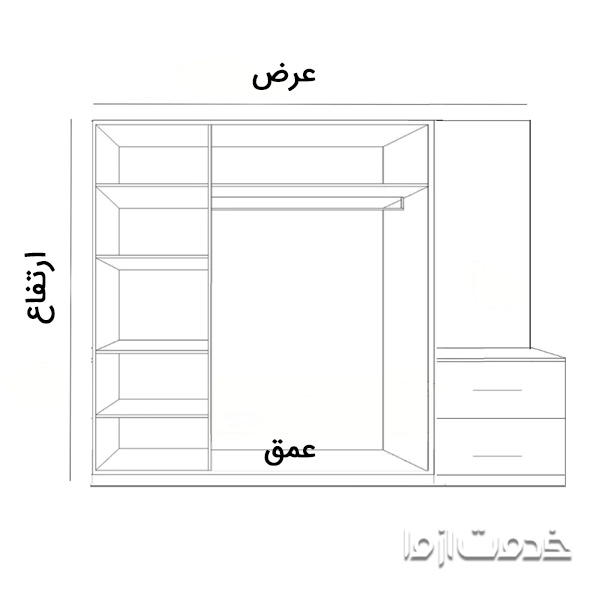 ابعاد کمد دیواری 