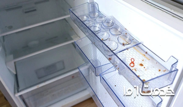 ریختن مواد غذایی در طبقات یخچال