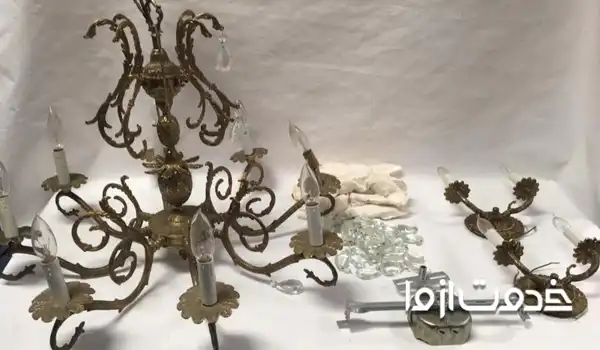 تمیز کردن لوستر برنجی