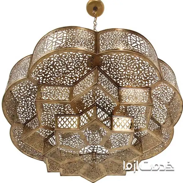 گردگیری لوستر برنجی