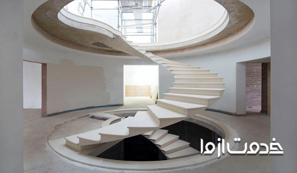 نحوه اجرای پله گرد سنگی