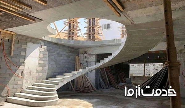 مراحل ساخت پله گرد سنگی