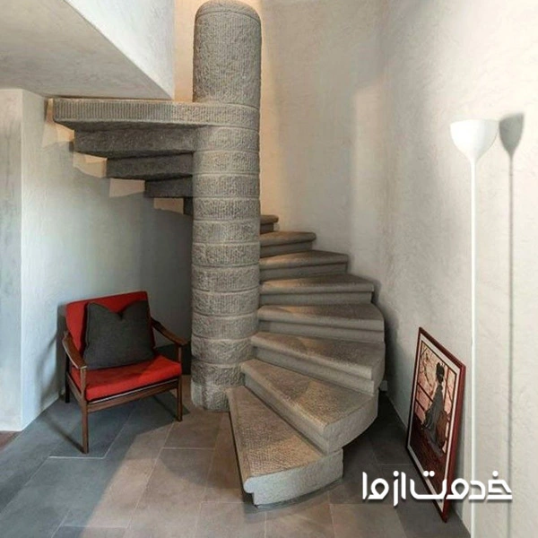 ساخت پله پیچ سنگی
