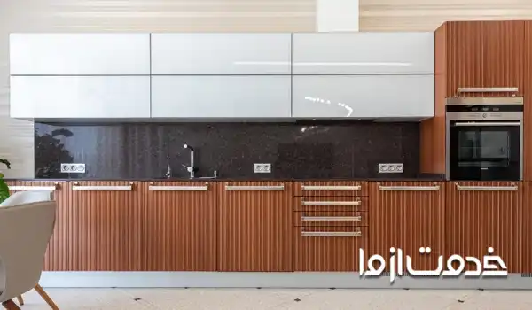 کابینت های گلاس سفید قهوه ای