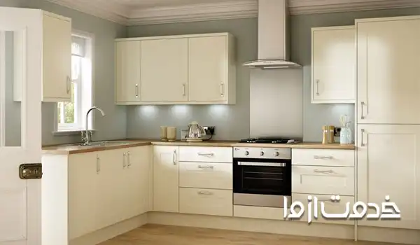 ترکیب کابینت سفید هایگلاس صدفی