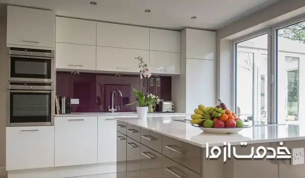 کابینت های گلاس سفید اکلیلی