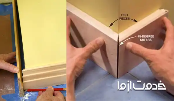 ّبرش دادن قرنیز قبل از نصب قرنیزها