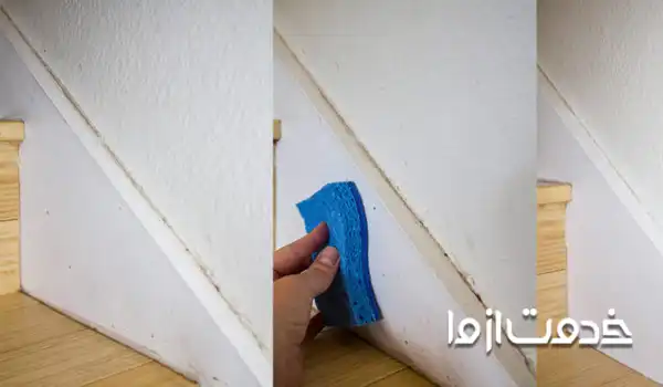  تمیز کردن دیوار قبل از نصب قرنیز ام دی اف