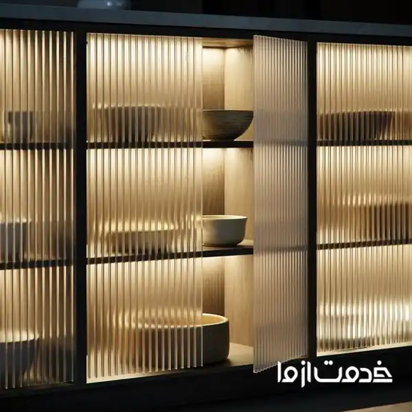 کمد دیواری پذیرایی آیینه ای