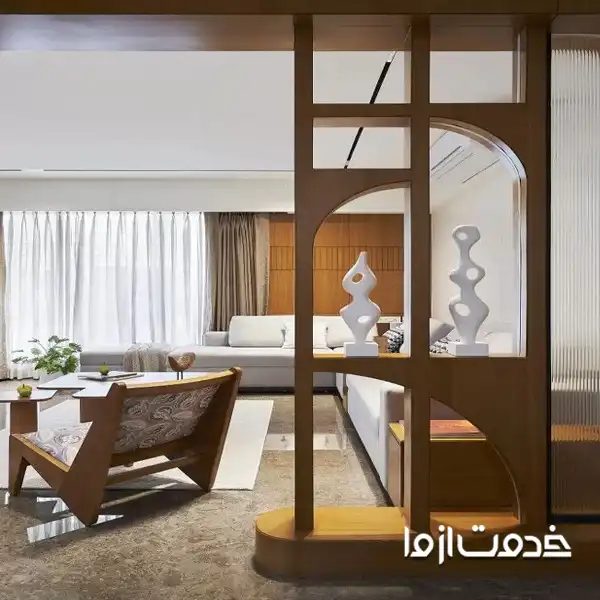 کمد دیواری پذیرایی چوبی