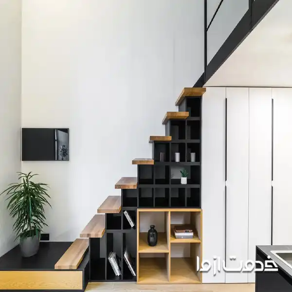 کمد دیواری سالن پذیرایی زیر پله ای