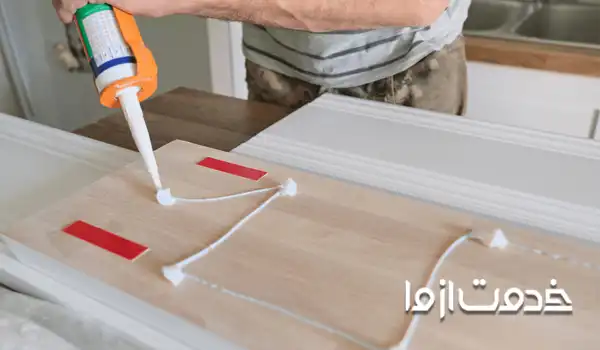 چسب نصب قرنیز پی وی سی