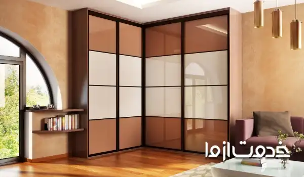 ترکیب رنگ کمد دیواری به صورت نصف نصف