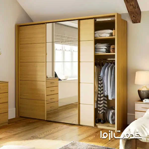 رنگ کمد دیواری طرح چوبی