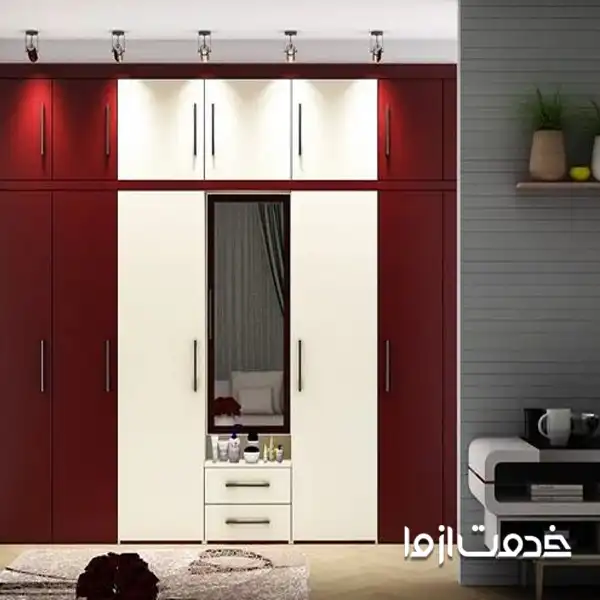 رنگ کمد دیواری به صورت ترکیبی و نیمه