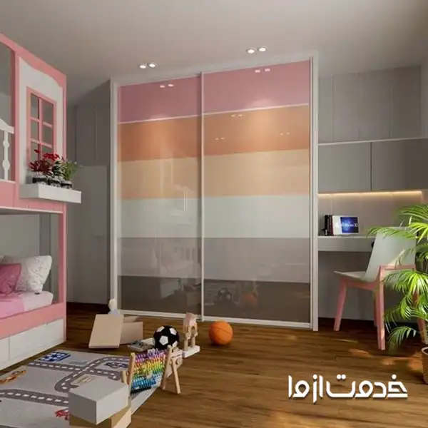 ترکیب رنگ کمد دیواری اتاق کودکان با مونوکروم