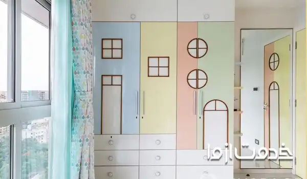 رنگ بندی کمد دیواری اتاق خواب کودکان