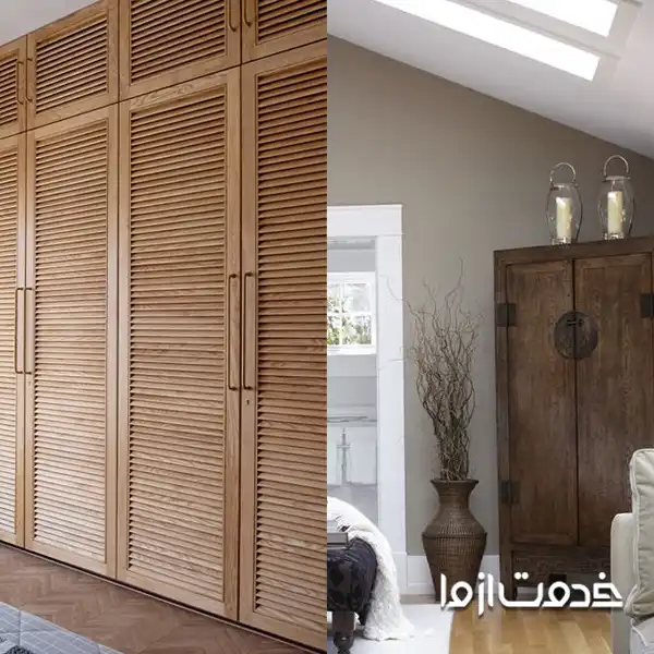 ترکیب رنگ کمد دیواری به سبک روستیک