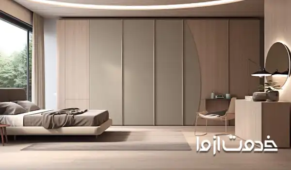 رنگ کمد دیواری اتاق خواب خنثی و سرد