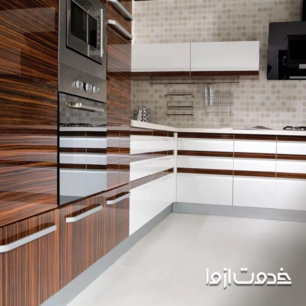 کابینت های گلاس طرح چوب