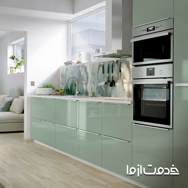 سبز سیج زیباترین رنگ کابینت های گلاس