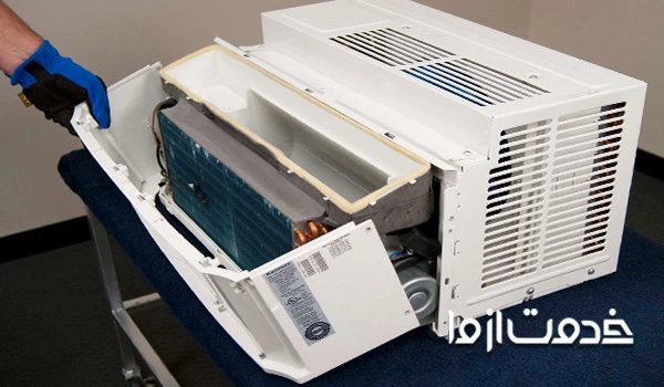بیرون آوردن فن فن کولر گازی پنجره ای