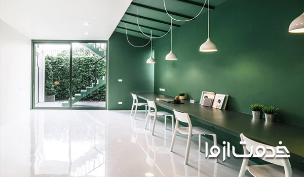 استفاده از رنگ سبز در ساختمان اداری