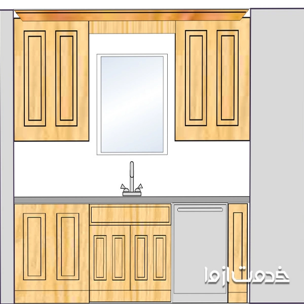 فاصله بین کابینت زمینی و دیواری