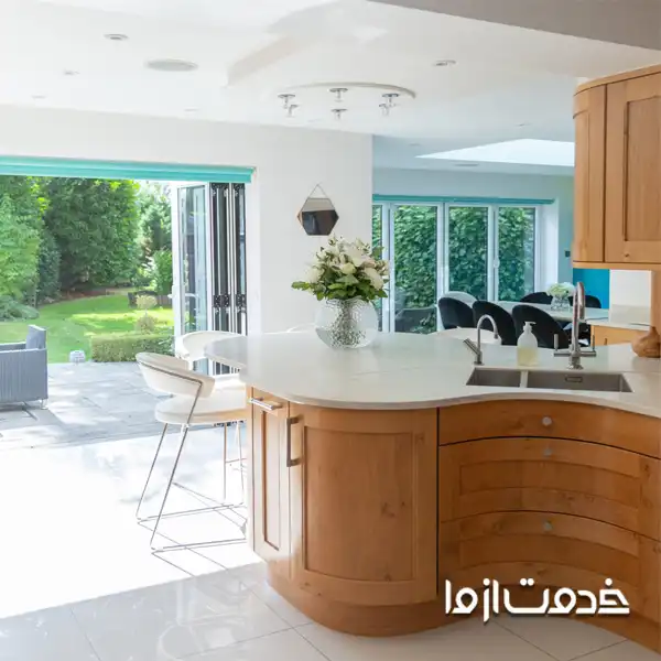 کابینت جزیره منحنی