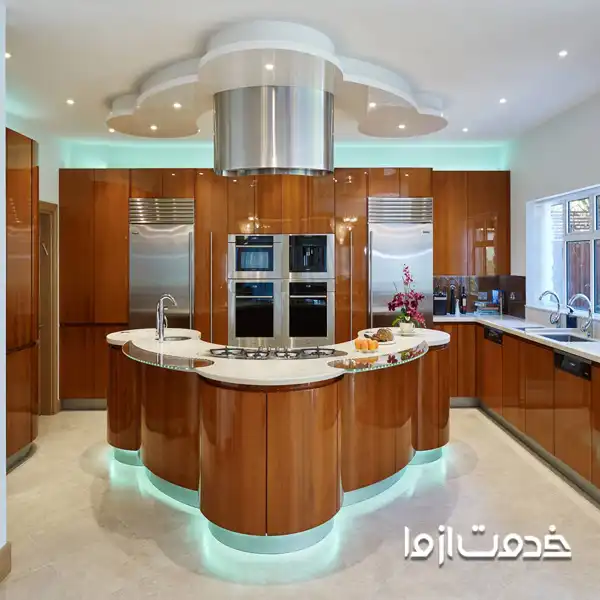 مدل کابینت قوس دار مات