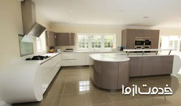 متریال جزیره کابینت منحنی