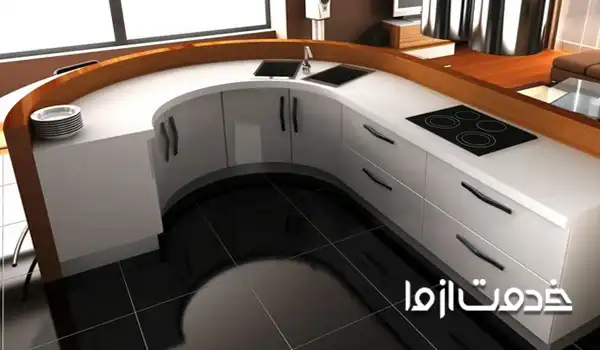 کابینت منحنی برای آشپزخانه کوچک