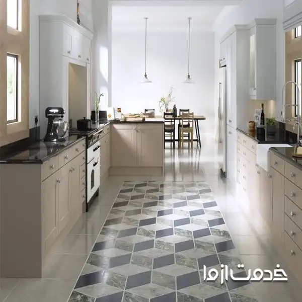 طرح‌های کابینت دوطرفه برای آشپزخانه طولی