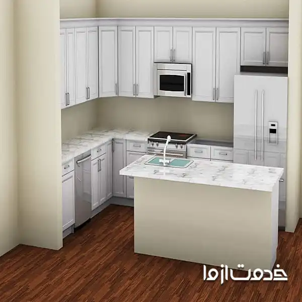 کابینت آشپزخانه مستطیل ال شکل