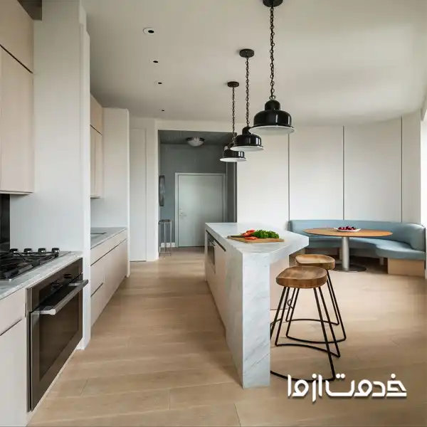 ایده جزیره در کابینت آشپزخانه باریک