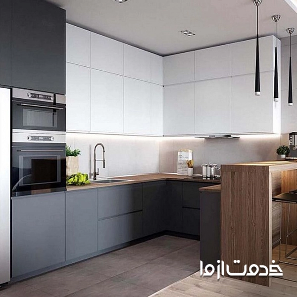 خطوط عمودی و افقی در طراحی کابینت مدرن