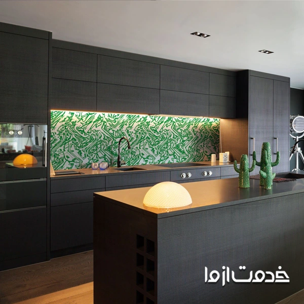 کابینت مدرن قهوه ای سوخته