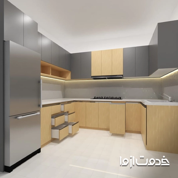 جدیدترین کابینت مدرن با چوب افرا