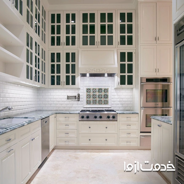 مدل کابینت نئوکلاسیک کرم بژ