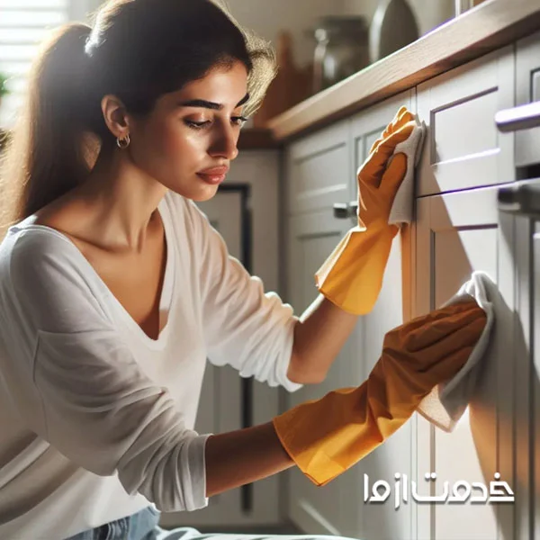 از بین بردن زردی کابینت های گلاس با ترکیب سرکه و جوش شیرین