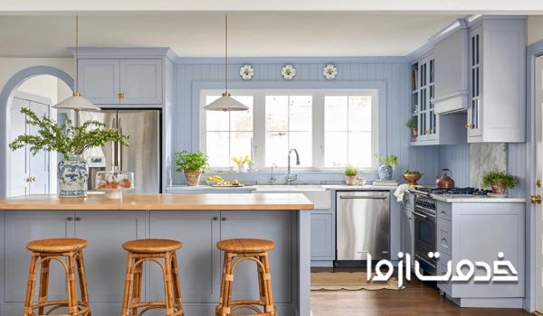کابینت نئوکلاسیک آبی روشن