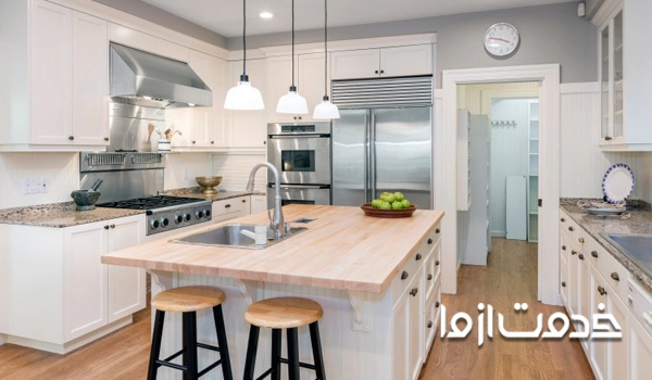 جزیره کابینت نئوکلاسیک با سینک