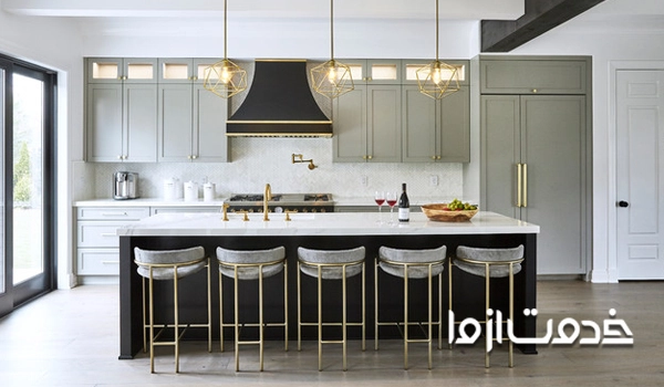 جزیره کابینت نئوکلاسیک مدل جداکننده فضا 