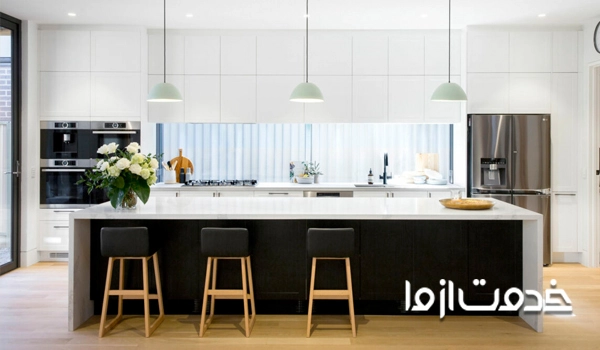 جزیره کابینت نئوکلاسیک عریض 